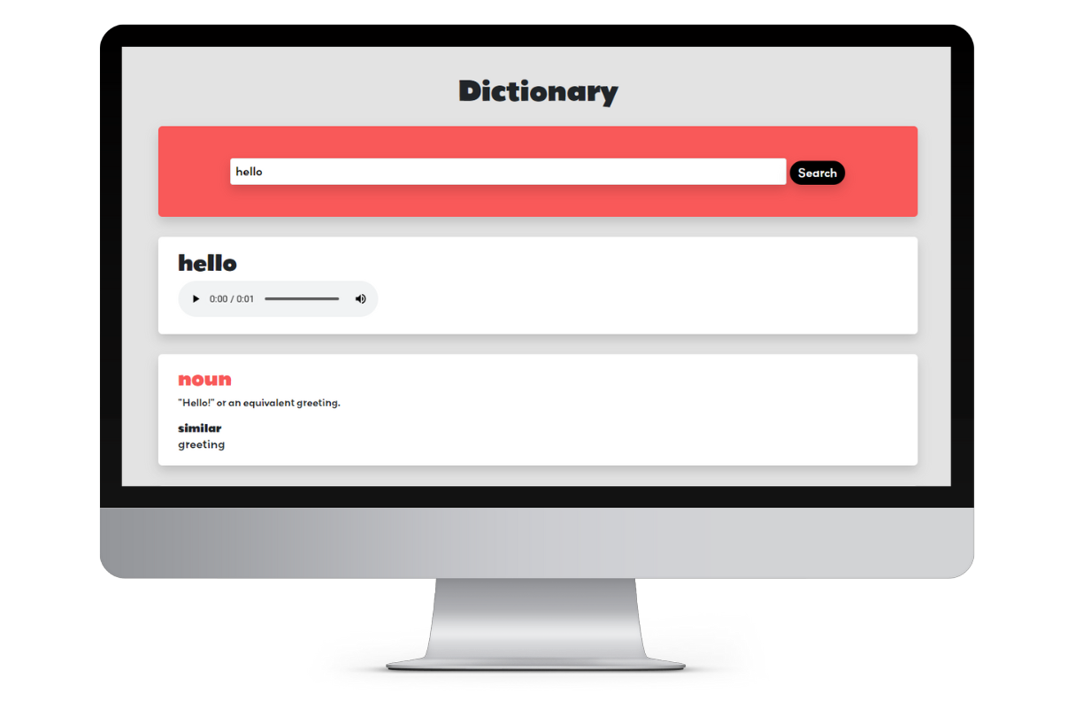 Nicole Orbe | Front End Developer | React Dictionary with API
